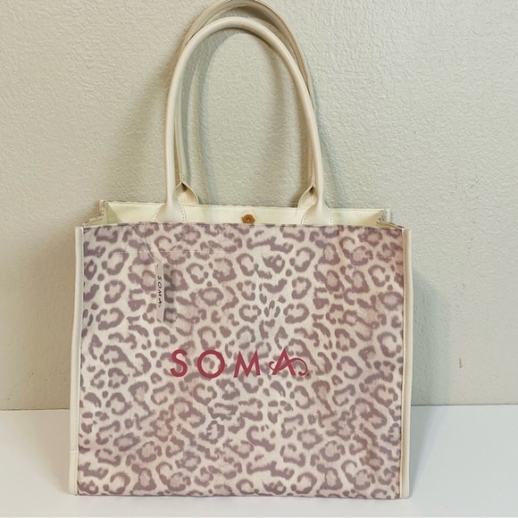 Soma Handbags - Soma Cozy Cat Canvas Tote 13” x 15” x 6”